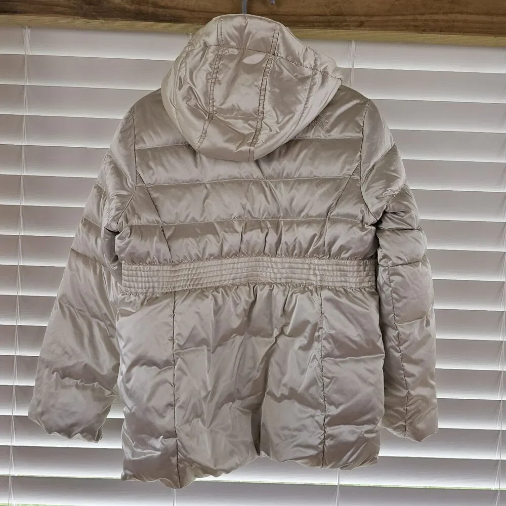 The North Face Girl's Size XL(18) Ivory Puffer Hooded